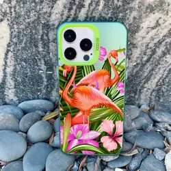 Vibrant Flamingo Matte Laser Shockproof Phone Case - Pink & Red - iPhone 16 Pro Max (CH - Green HLNL 1)
