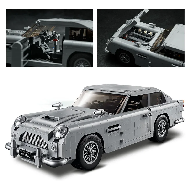 1439pcs 스포츠카 빌딩 블록 007 애스턴 마틴 조립 모델 호환 10262 세트 차량 브릭 장난감 소년 선물용