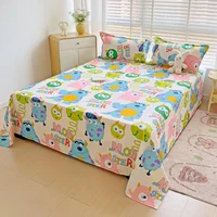 Washed Cotton Flat Bed Sheet Solid Bed Cover Single Double Queen King Size Bedsheet Linens Soft Bedspread (Pillowcase Can Order) 2