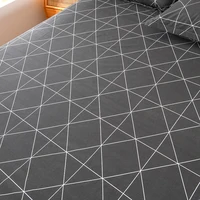 Geometric Triangle Waterproof Fitted Sheet Queen King Mattress Cover Fit Sheet with Elastic Band Bedsheet Twin Full Bed Cover 2