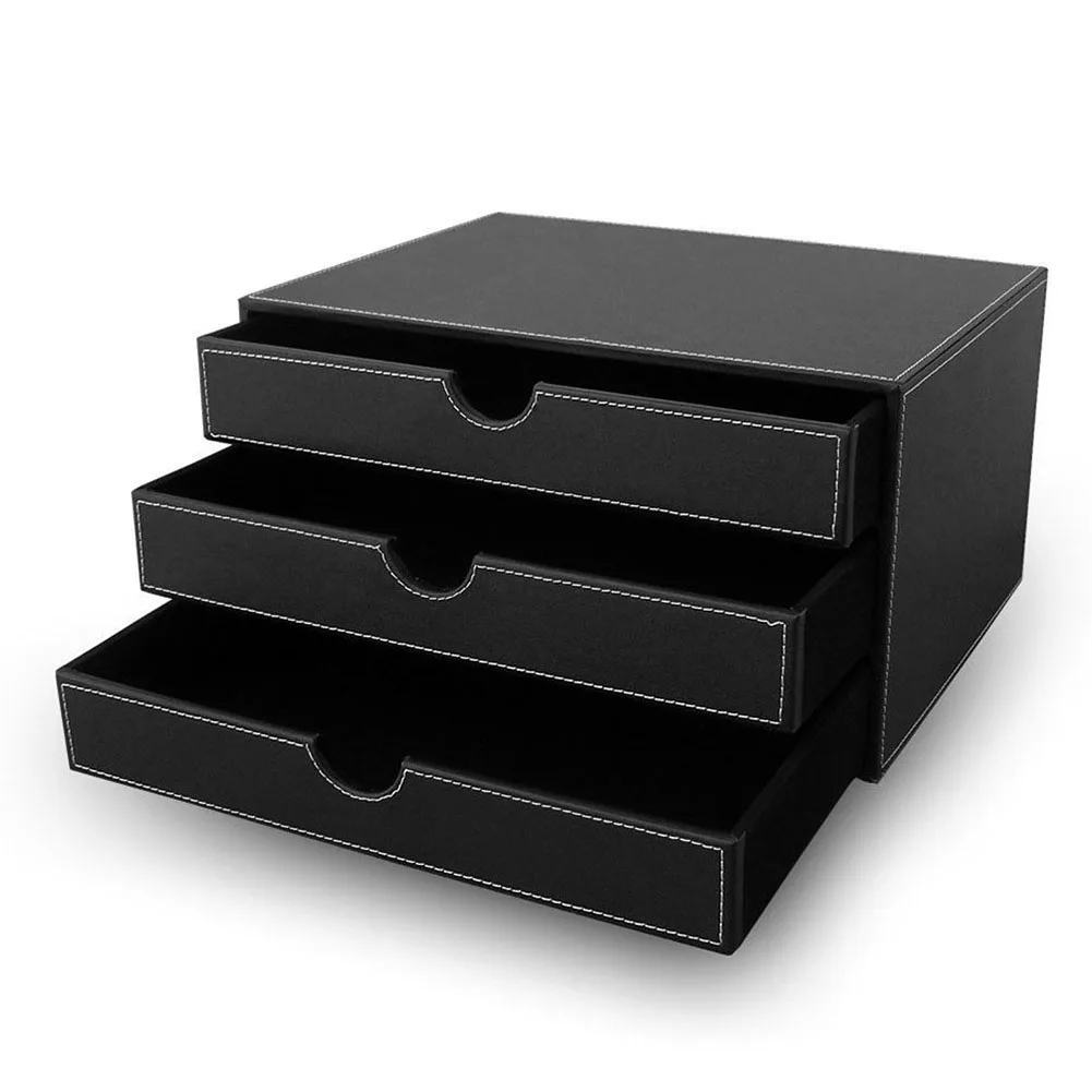 New File Shelf Magazine Display Rack Small PU Leather Desk Organizer Brochure Newspaper Racks Home Interior Decorations Holder
