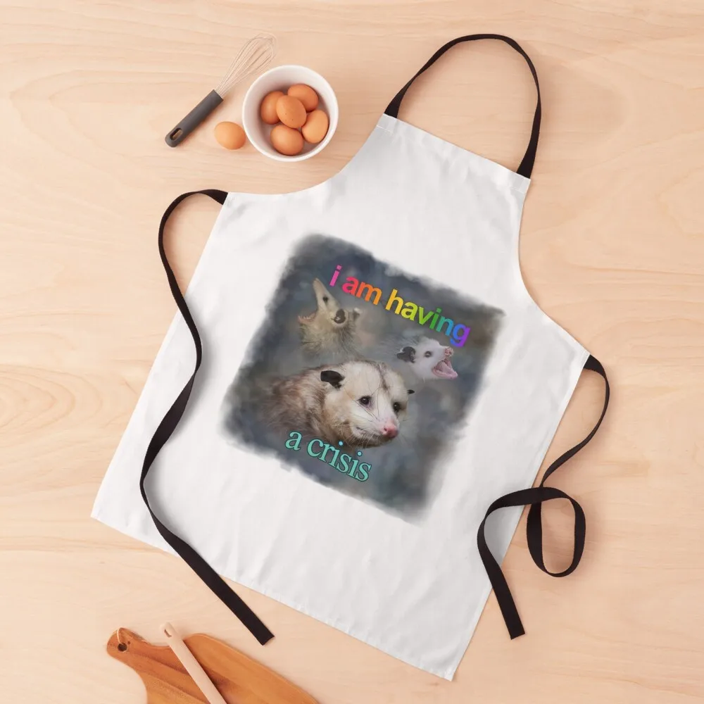 

I am having a crisis possum word art Apron Useful Things For Kitchen with personal logo Apron