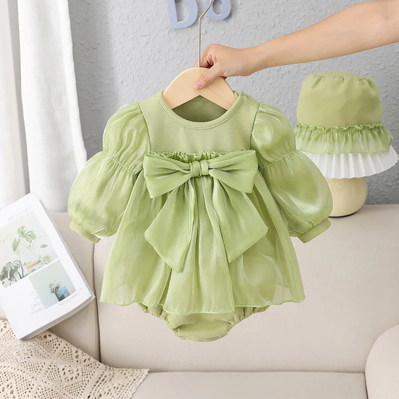 

Children's clothing 2023 spring new baby one-piece small fresh baby long-sleeved triangle romper climbing suit