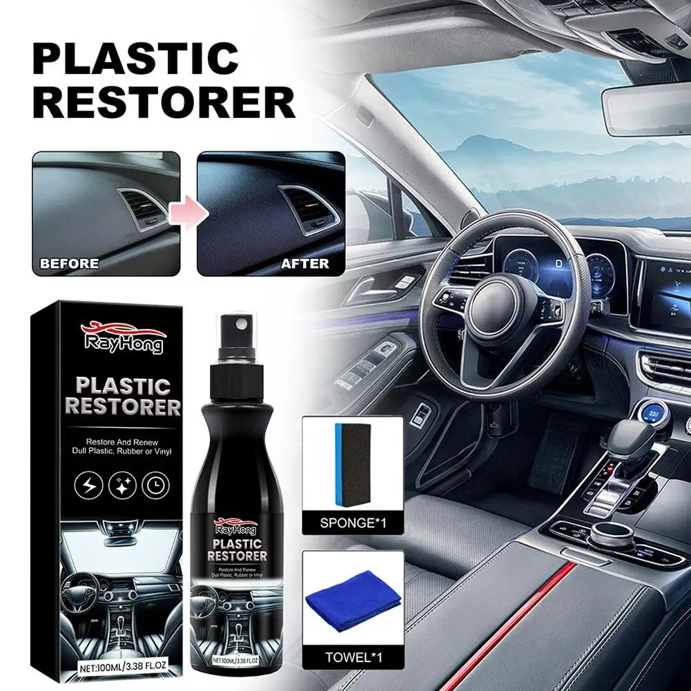 

100ml Car Plastic Restore Coating Agent Auto Plastic Brighte Car Agent Rubber Restorer Plastic Clean Repair Restor Y8R9