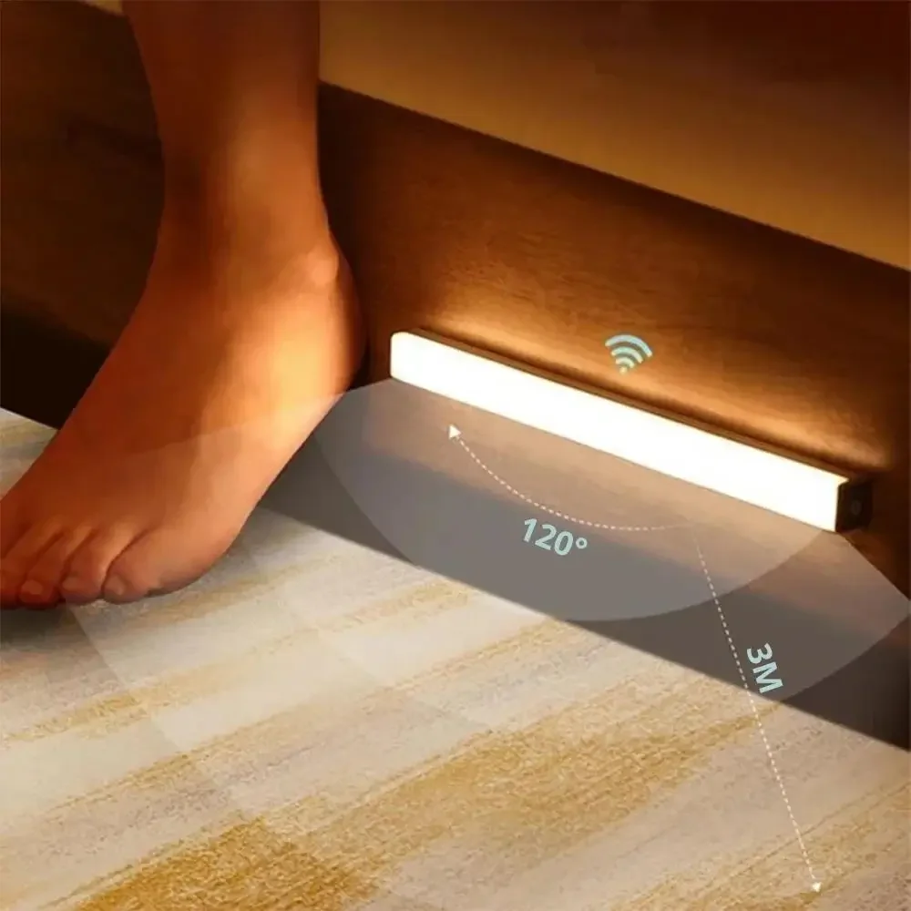Night Lights Wireless LED Motion Sensor Lamp USB Rechargeable Magnetic For Wardrobe Room Closet Kitchen Aisle Tube Detector Bulb 3