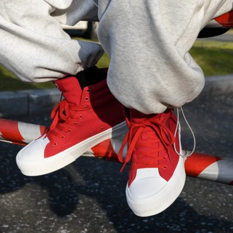 

Joiints Red Canvas Shoes for Skate Mid-top Sneakers Vulcanized Shoes Unisex Durable Rubber Outsole Tennis Zapatillas