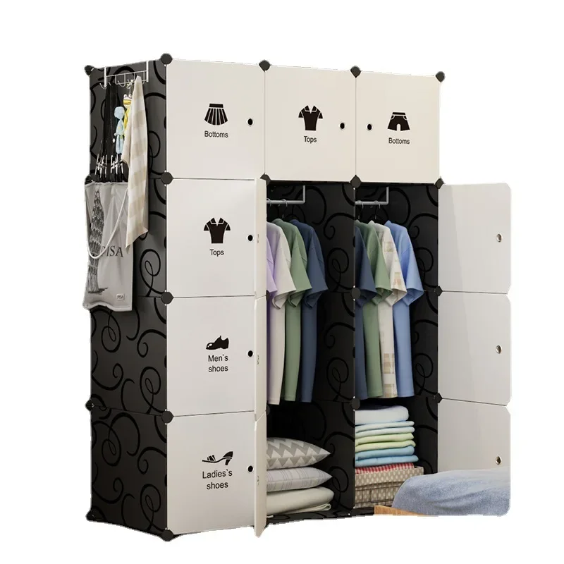 

Simple and modern economical wardrobe, wardrobe assembly, bedroom, plastic dormitory, rental, custom storage cabinet