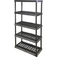 5-Tier Heavy Duty Ventilated Storage Shelf, 150 lbs per Shelf, Plastic Shelving Unit 1