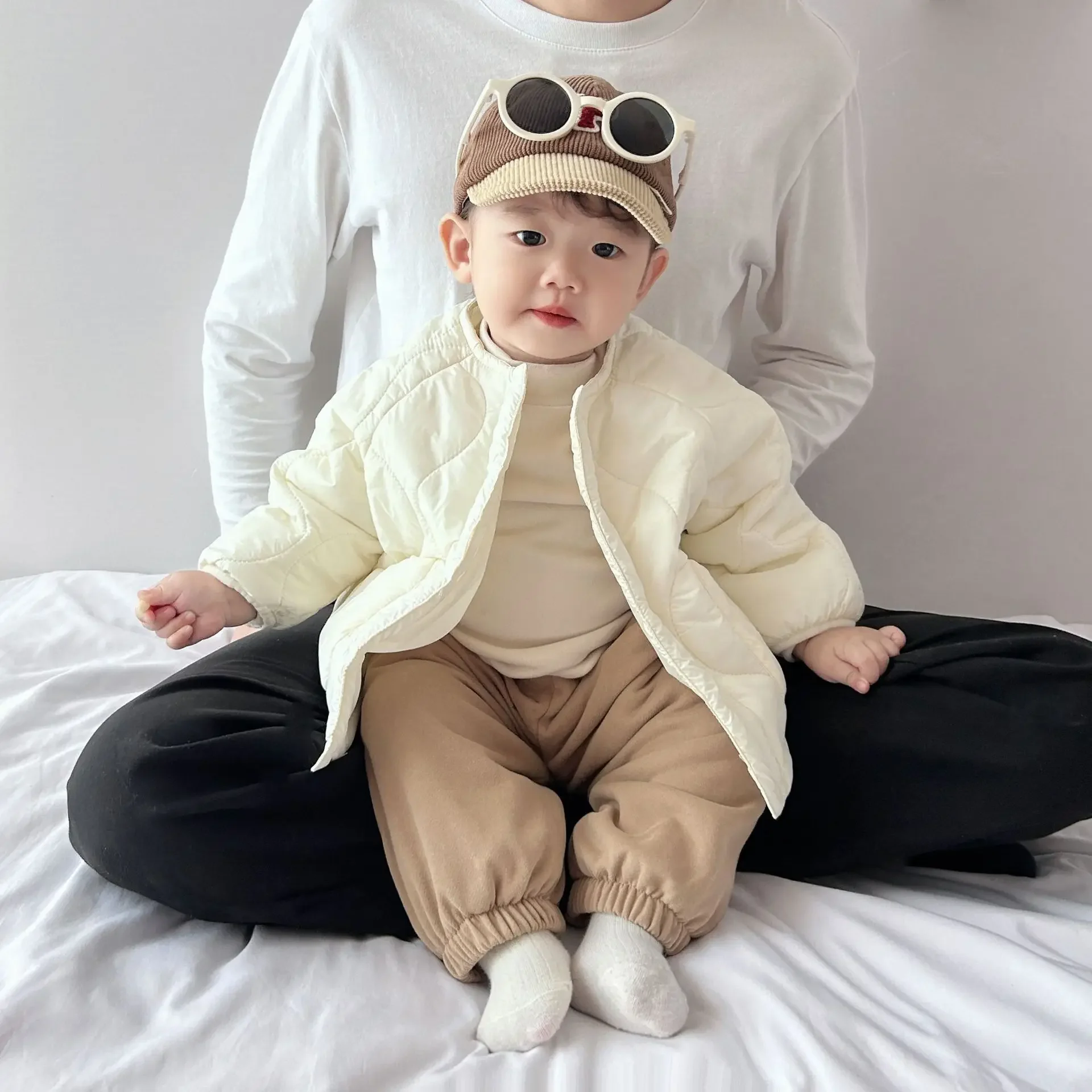 Baby Clothing Korean Style Solid Color Simple Cotton Padded Coat New Winter Fashion Boys Girls Thick Warm Padded Jacket