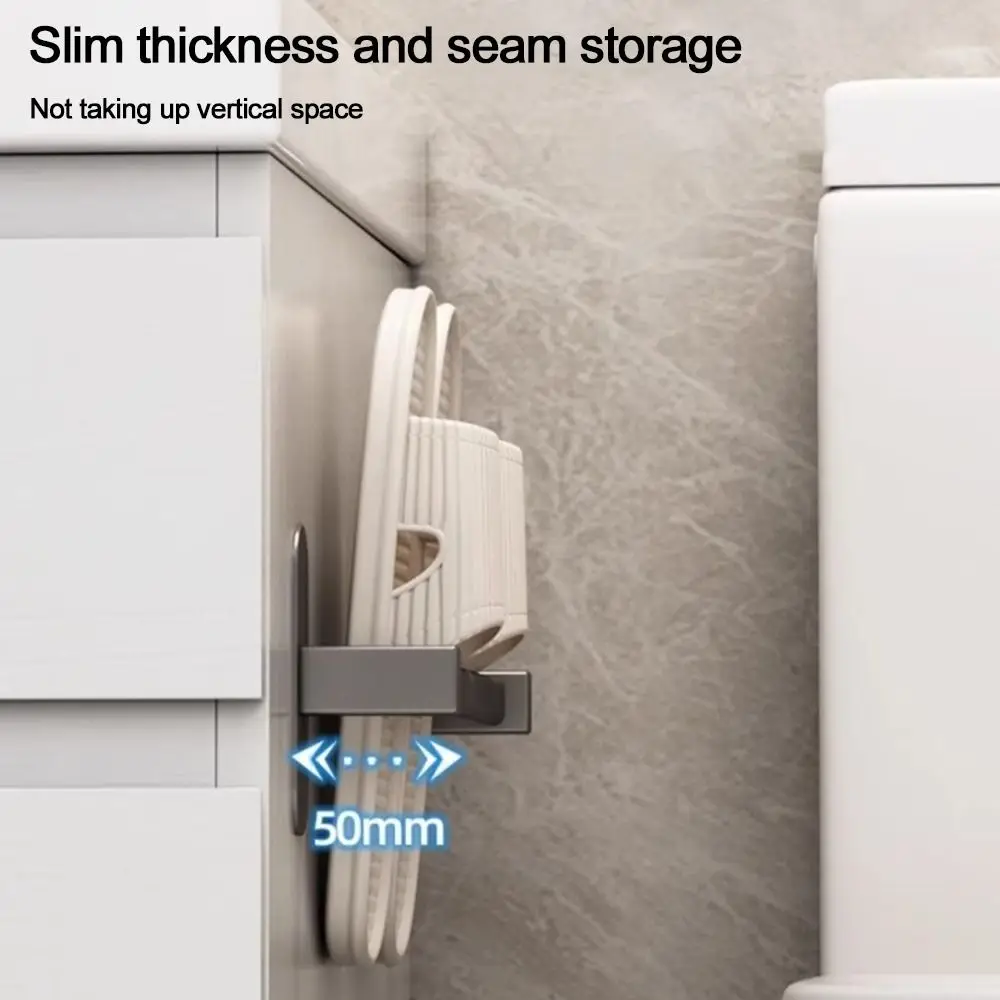 Description Picture 4 of itemCreative Slipper Rack Household Wall-mounted Toilet Towel Bar Bathroom Indoor Shoe Storage Shelf Holder Space-saving