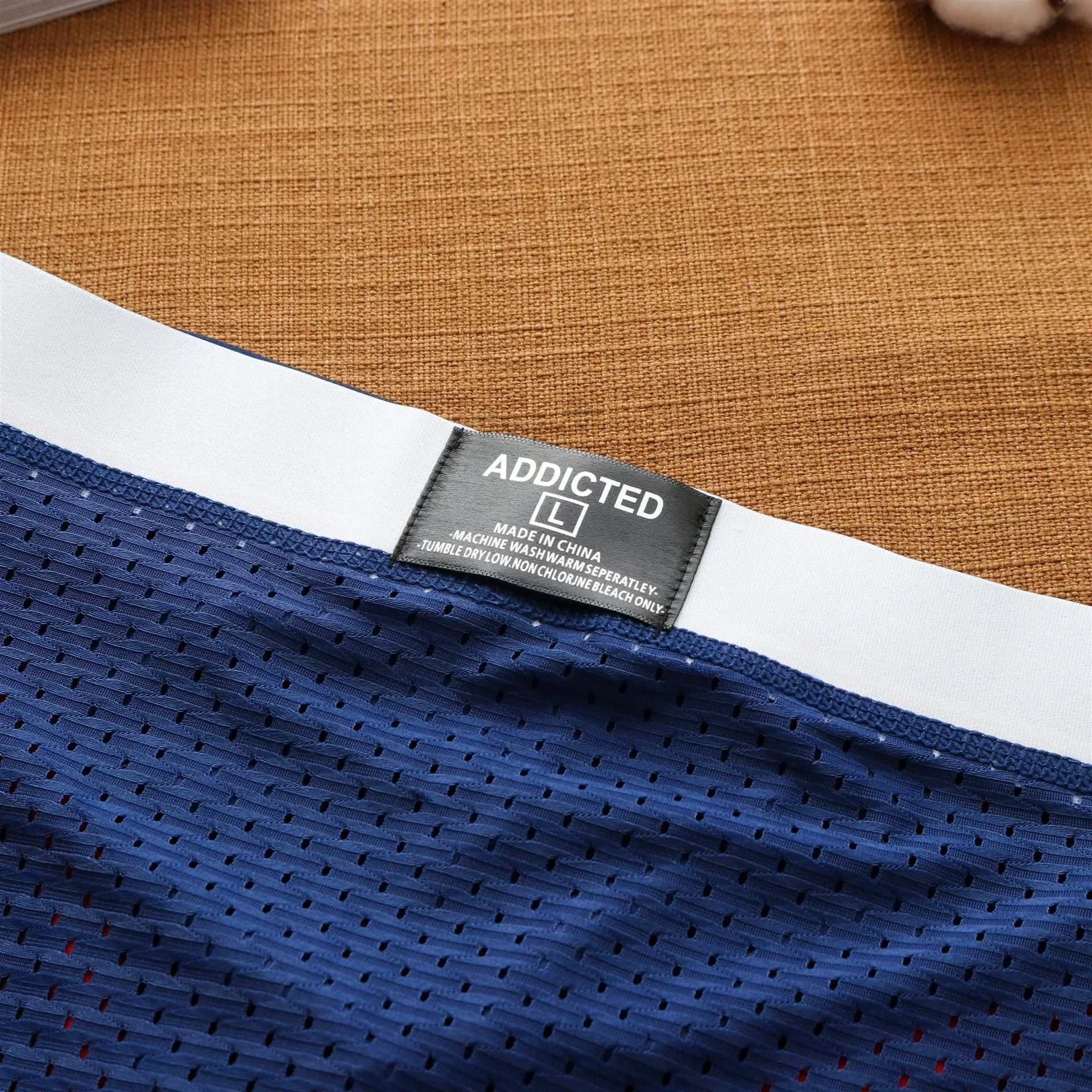 Mens low waist breathable ice mesh hole comfortable fashion briefs men 3