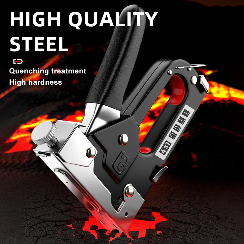 Nailing Gun 4 In 1 Manual Nailing Gun Construction Stapler Heavy Duty Air Nail Woodworking Special Staple Book Household DIY 600 Staple