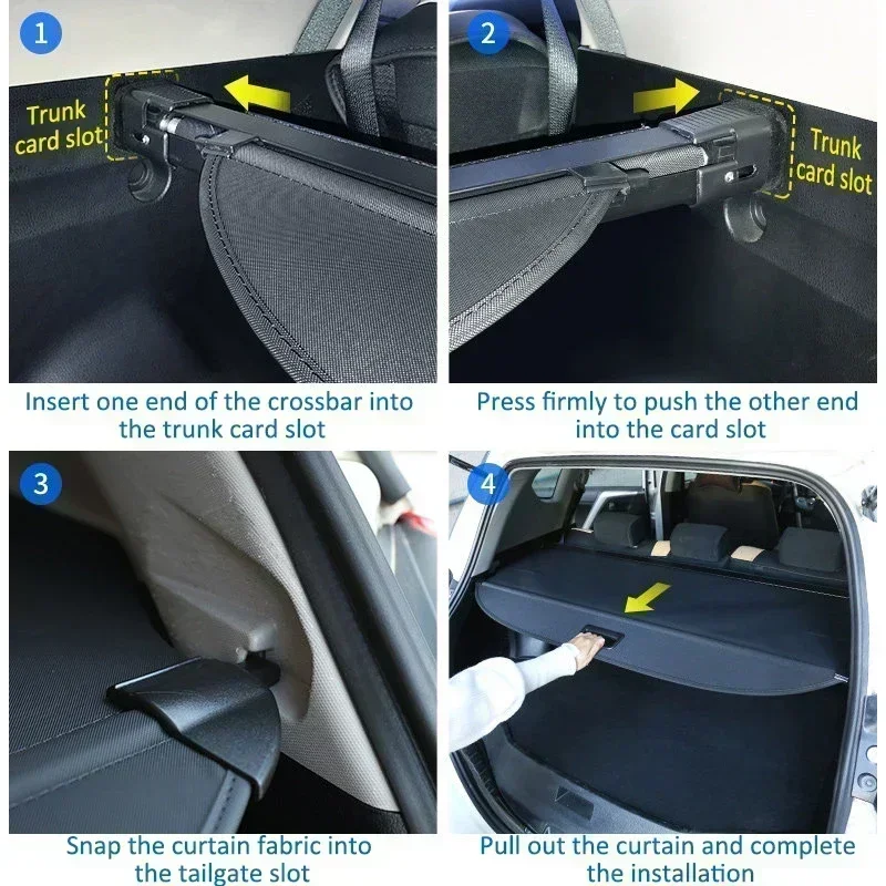 For Changan Oshan X7 Auto Rear Trunk Cargo Cover Retractable Luggage Curtain with Accessorie Waterproof