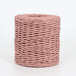 Handmade Natural Raffia Straw Yarn for Knitting and Crocheting Summer Hats and Bags (Leather powder)