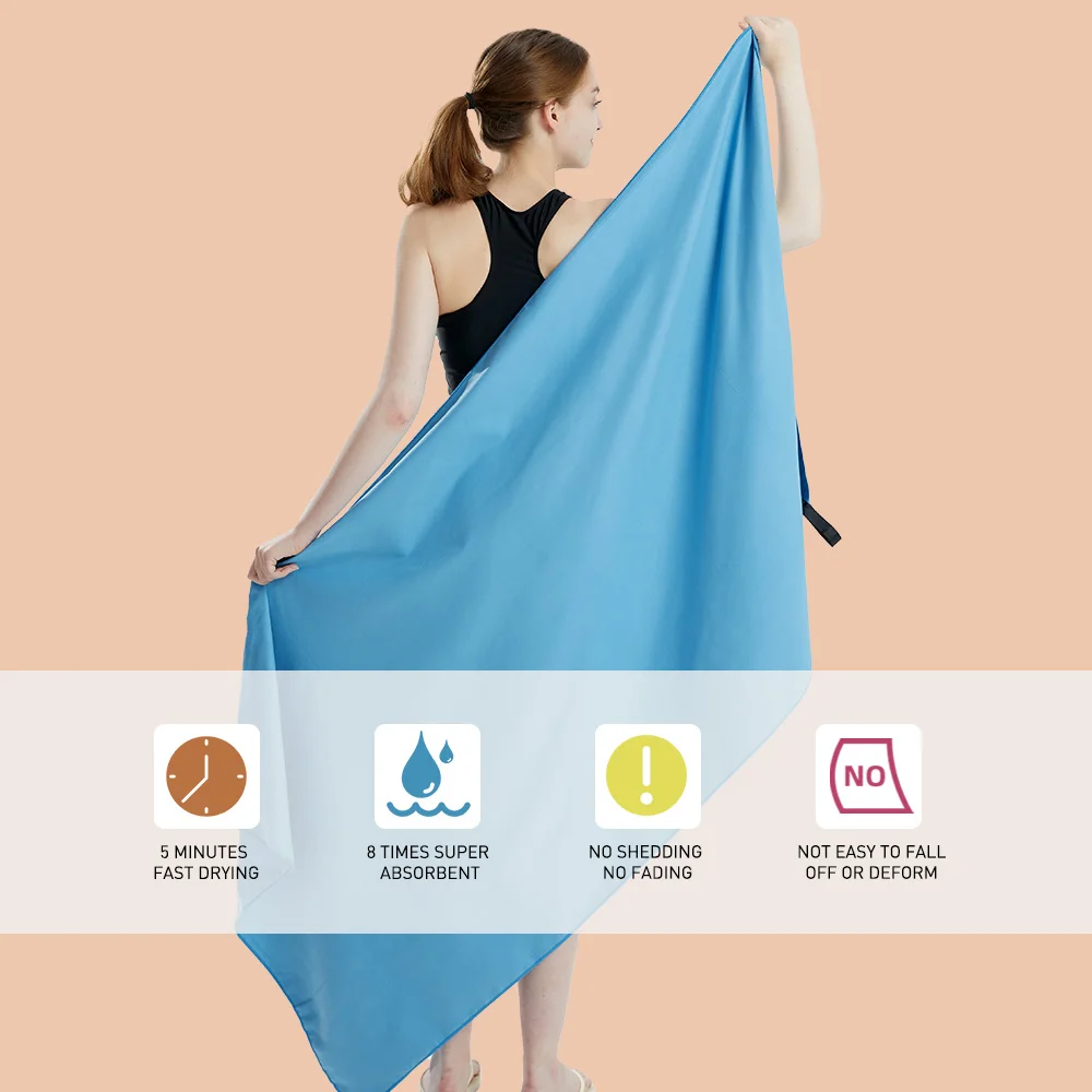 Versatile Quick-Dry Microfiber Towel - Ultra-Soft, Lightweight, and Sandproof for Travel, Sports, Beach, and More