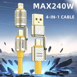 Universal 240W 4 - in - 1 Fast Charging Zinc Alloy Type - C Data Cable - 1m