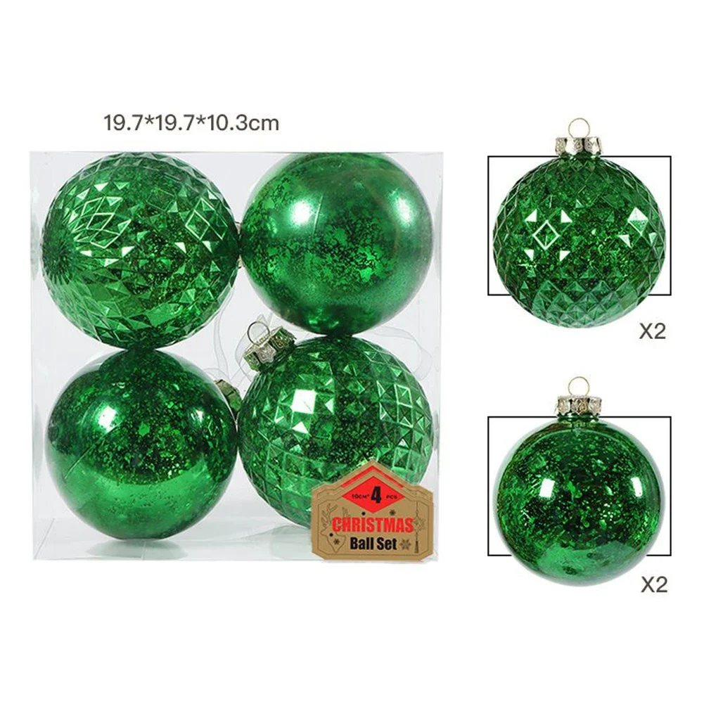 bolas de Navidad de 10 cm para colgar en el árbol de Navidad, de plástico, para decoración de Año Nuevo 2024