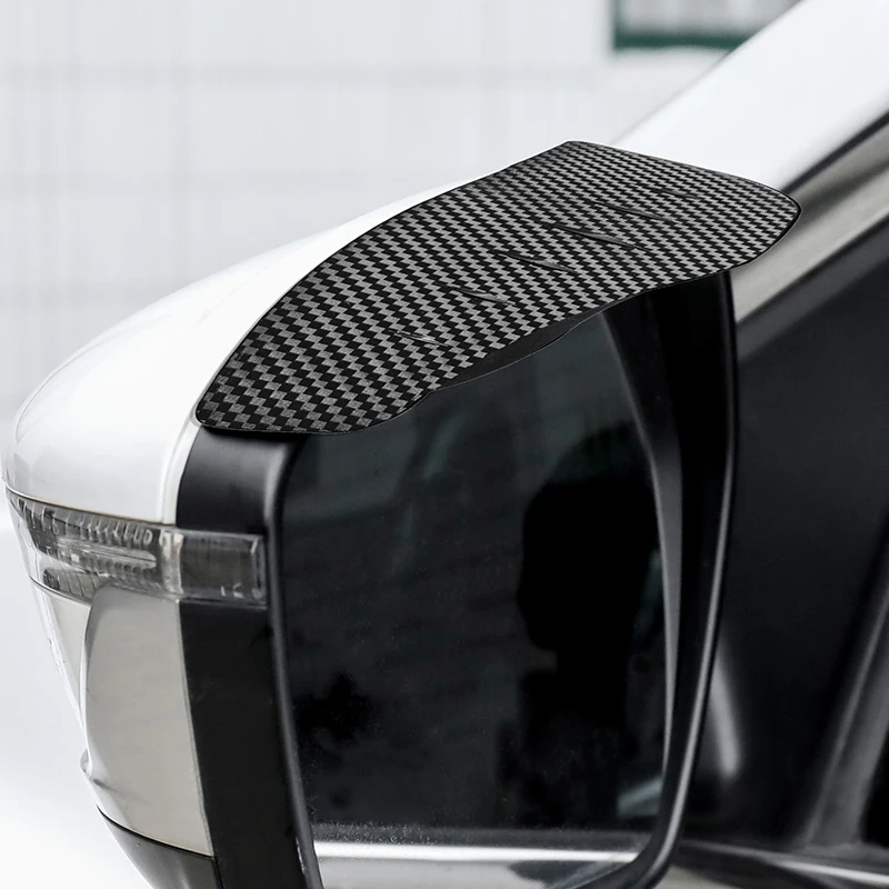 2pcs Car Rearview Mirror Rain Shield Rain Eyebrow Cover Universal Carbon Fiber Rear View Side Mirror Eyebrow Shield