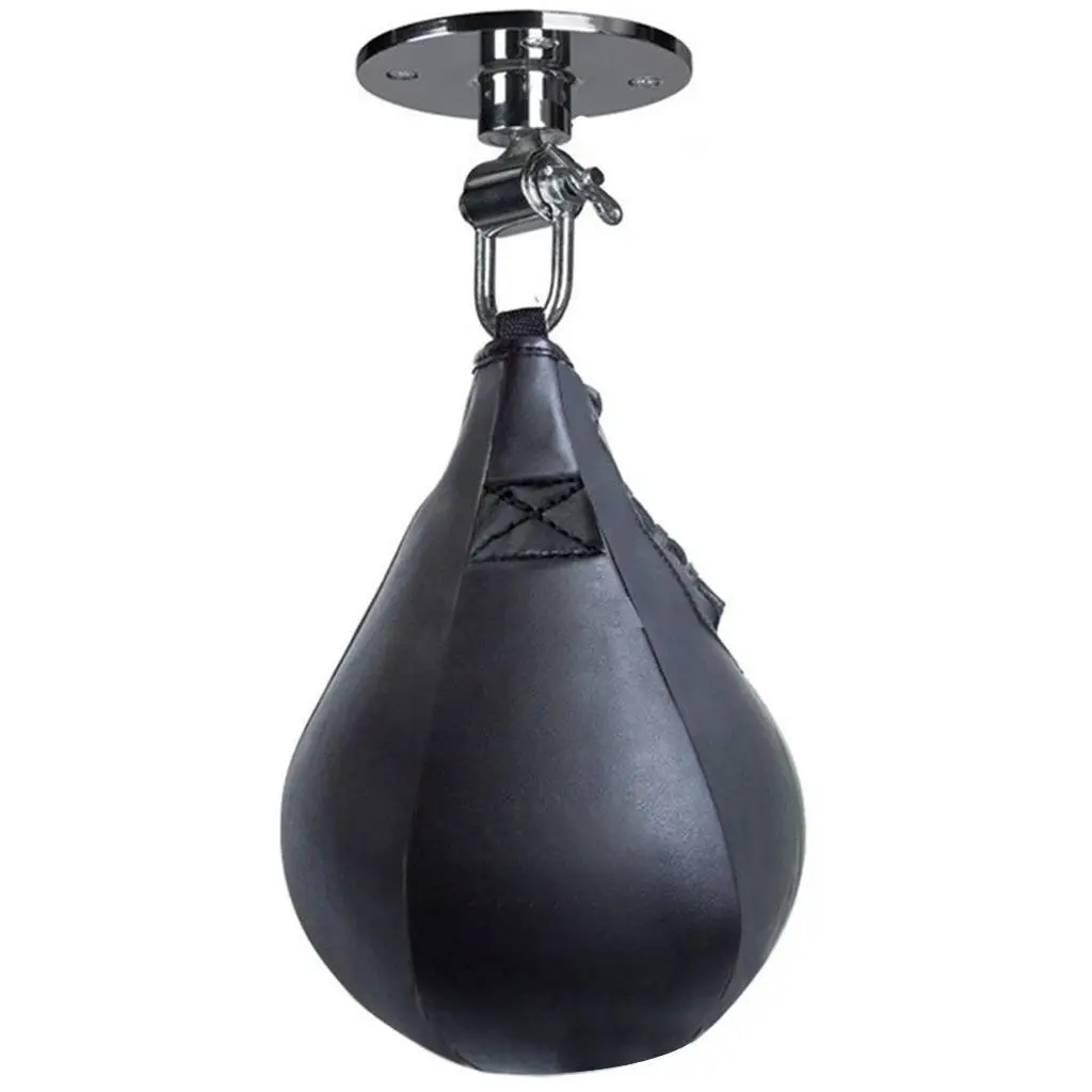 Pear Boxing Training Speedbag Heavy Duty PU Leather Hanging Swivel Punch Ball Speedball for Boxing MMA Muay Thai Fitness Workout