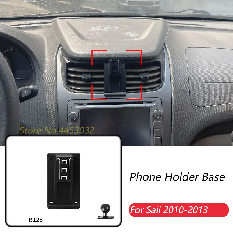 

Car Phone Holder Base Special Mounts For Chevrolet Sail 2010-2013 Fixed Air Outlet Bracket Base Accessories With Ball Head 17mm