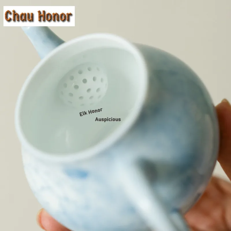 Pure Hand-painted Mist Blue Butterfly Tea Set Complete Set Traditional Tea Ceremony Set Teapot And Tea Cup Set Chinese Tea Set