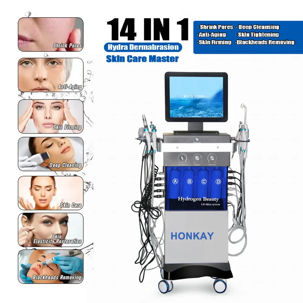 

14 In1 Hydra Diamond Facial Machine Microdermabrasion Auqa Water Deep Cleaning RF Face Lift Skin Rejuvenation Face Spa Machine