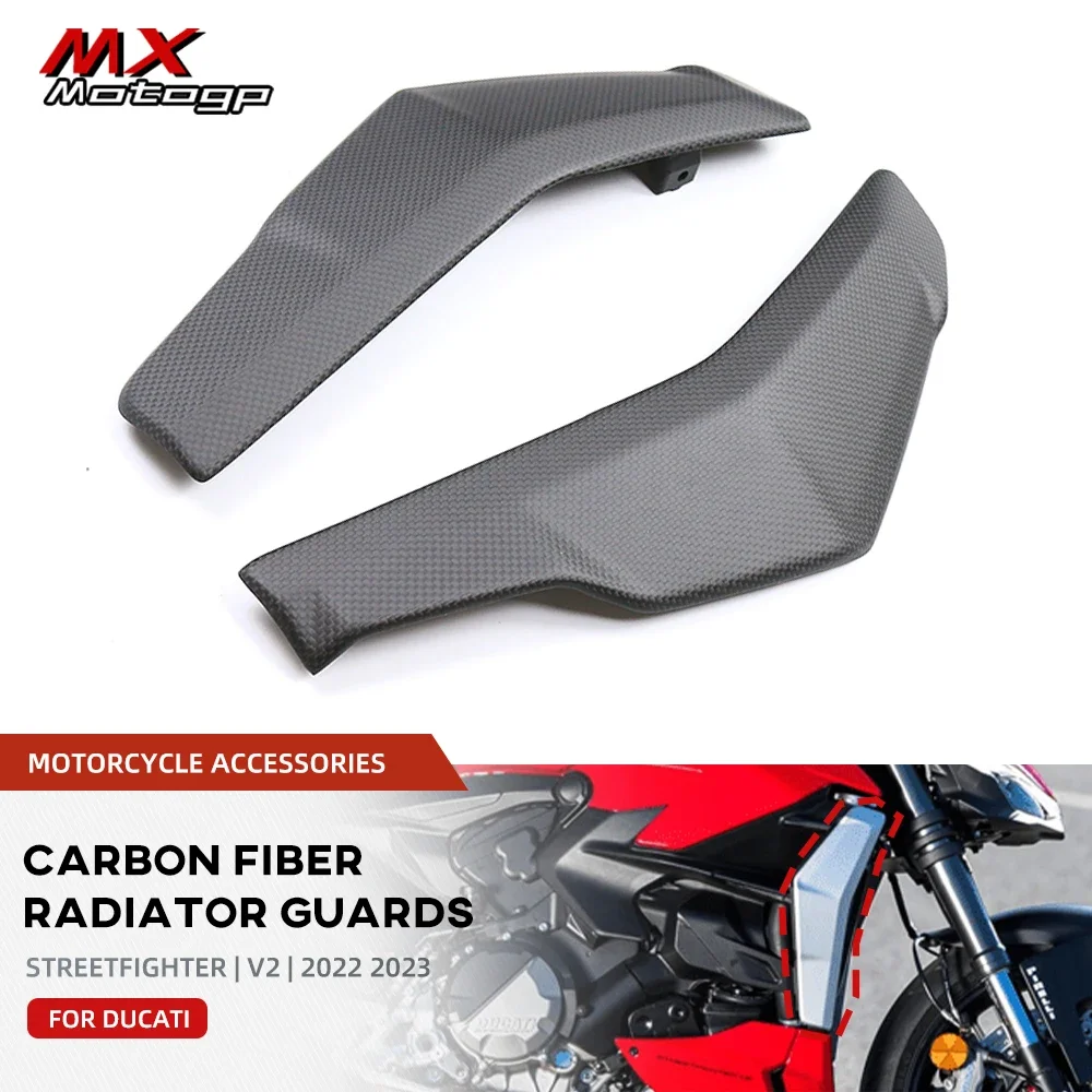 

For DUCATI Streetfighter V2 2022 2023 Carbon Fiber Radiator Guards Panels Cowling Motorcycle Accessories Fairing Cover Protector