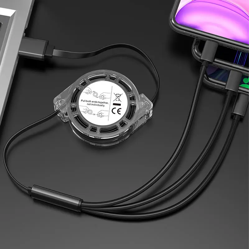 Universal 3-in-1 Retractable Fast Charging USB Cable