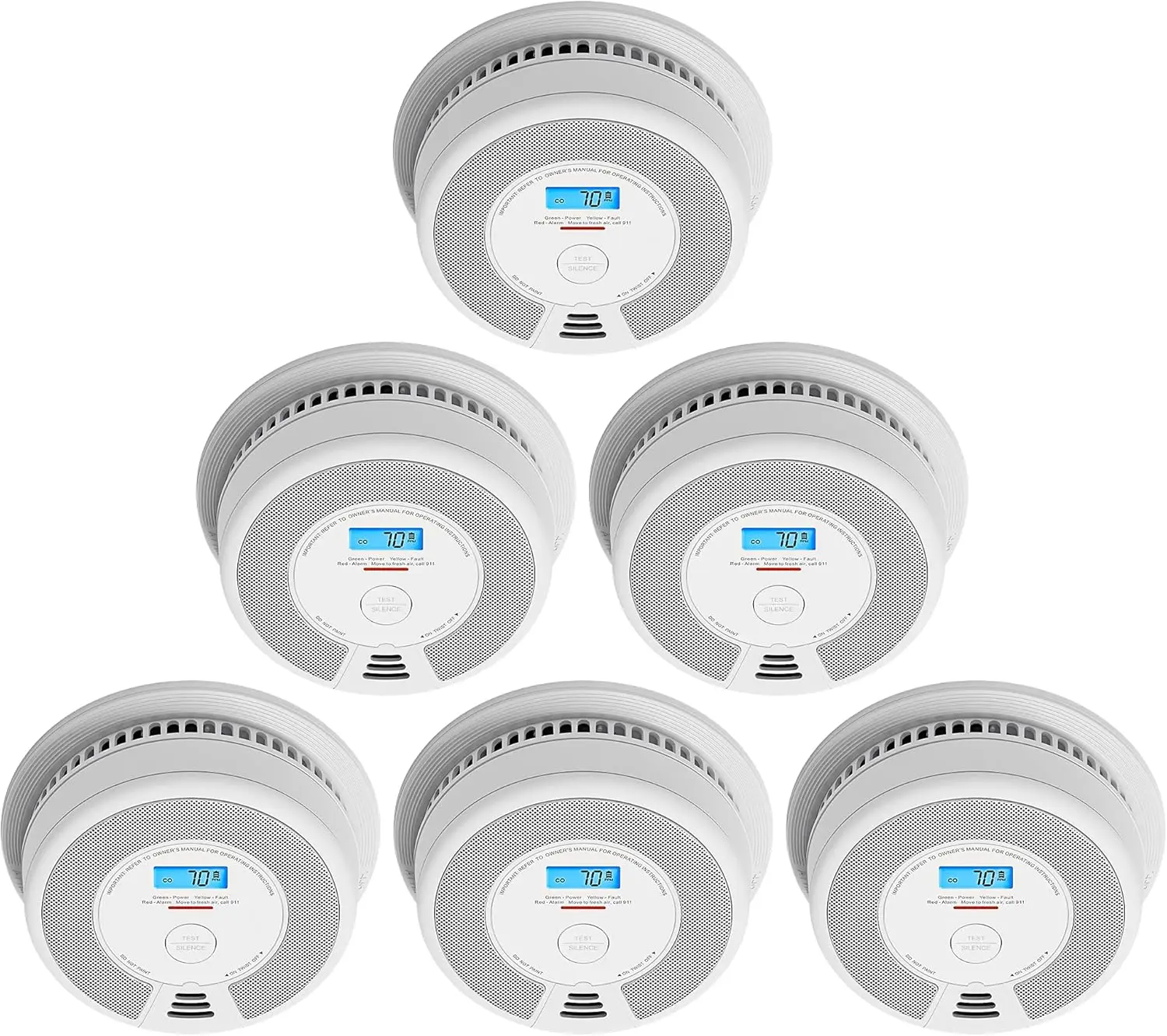 Carbon Monoxide Detector with LCD Display & 10-Year Battery, Over 820 ft T