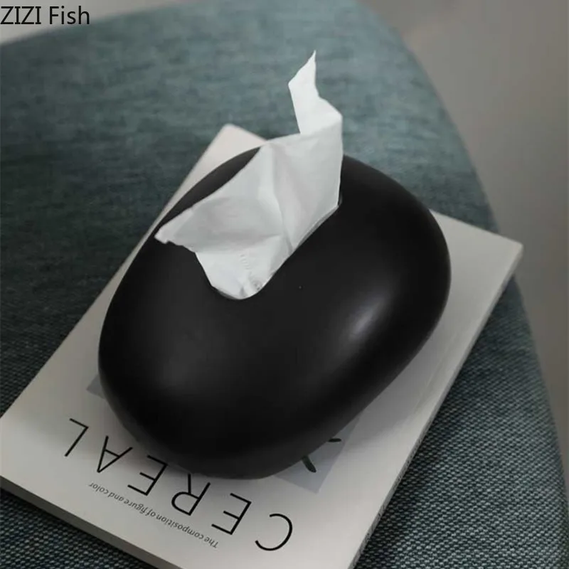Simple Ceramic Tissue Box Desktop Decoration Creative Tissue Storage Box Modern Napkin Tissue Holder Home Decoration Accessories 3