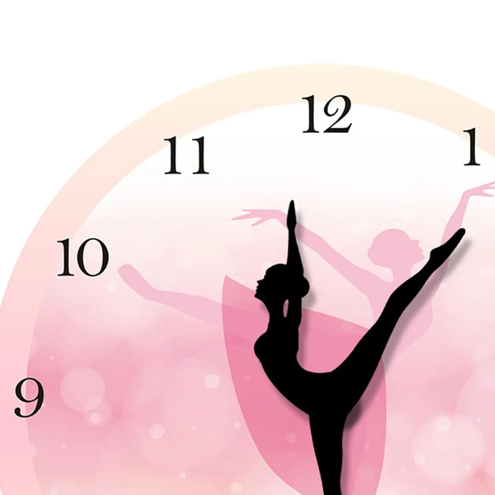 12inch Ballet Girl Wall Clock Decoration30cm Princess Pink Ballerina Wall Clock Decorative for Living Room Durable Multipurpose