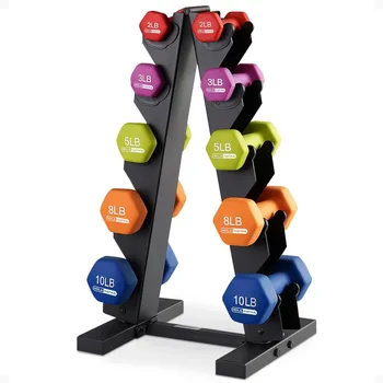 Neoprene Dumbbell Set with Rack 1