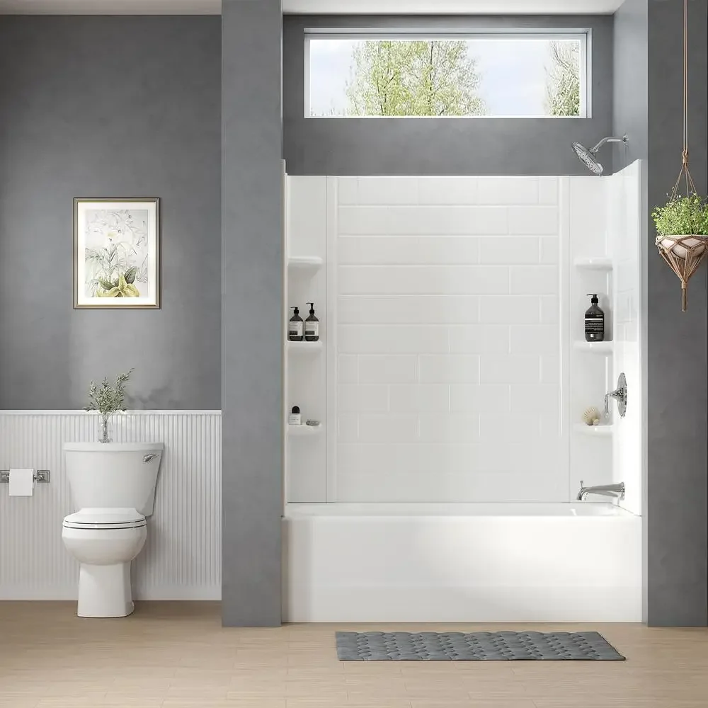Princeton PRO Above Floor Alcove Bathtub 60 x 30-Inch Drain White Slip-Resistant Surface Easy Installation ADA Compliant 3