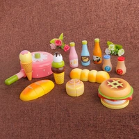 Kids Pretend Role Play Kitchen Fruit Food Wooden Toy Cutting Set Child Gifts Toys 2