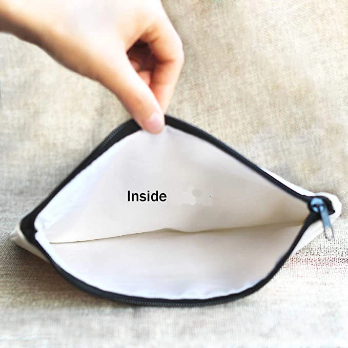 Polyester Women Wristlets Cosmetic Sublimation Blank Makeup Bag with Zipper Travel Portable Storage Bags For Heat Transfer Print 5
