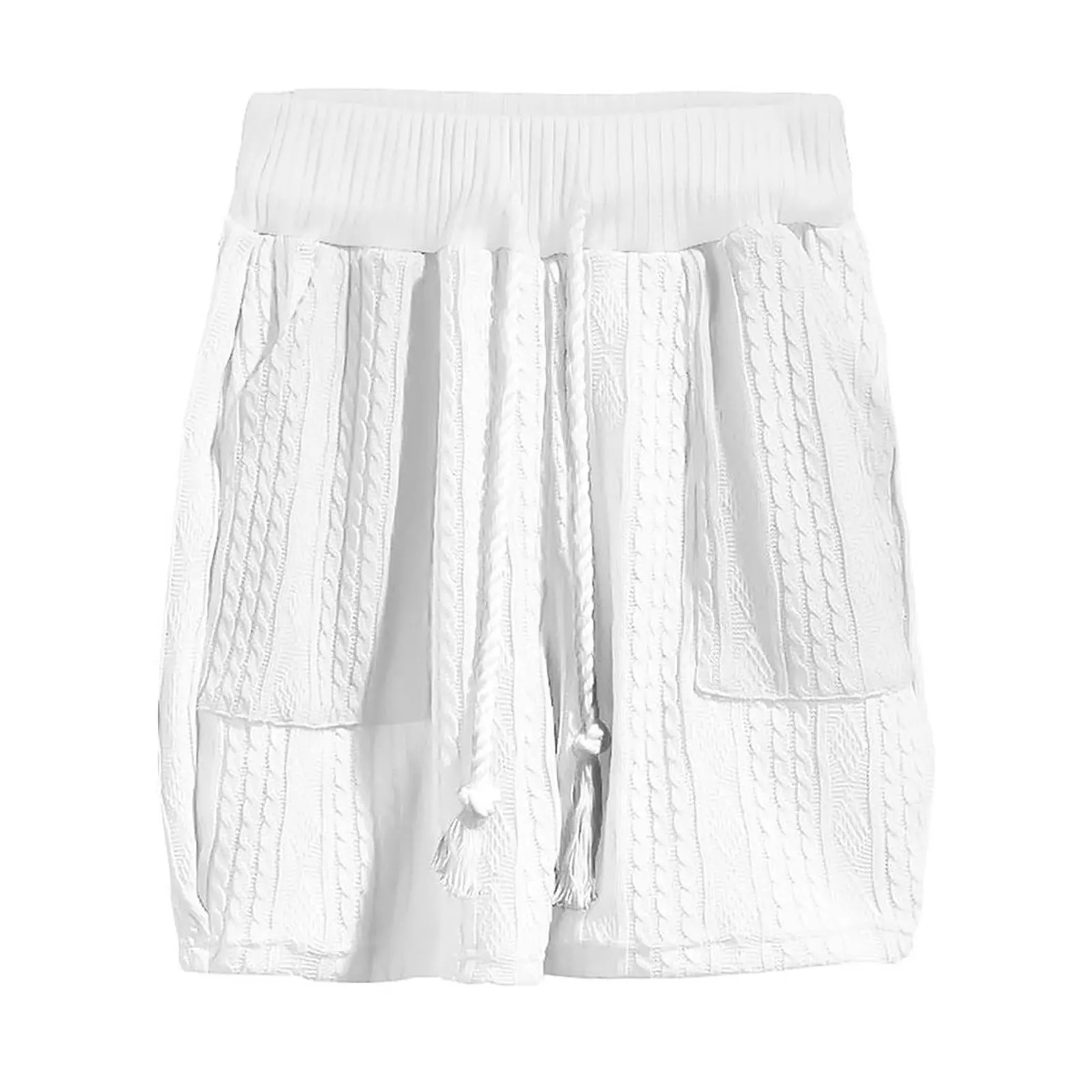 2024 Summer Casual Shorts Set Knitted Two Piece Men's Clothing V-Neck Short Sleeve T-shirt and Shorts Streetwear Knit Outfits 5