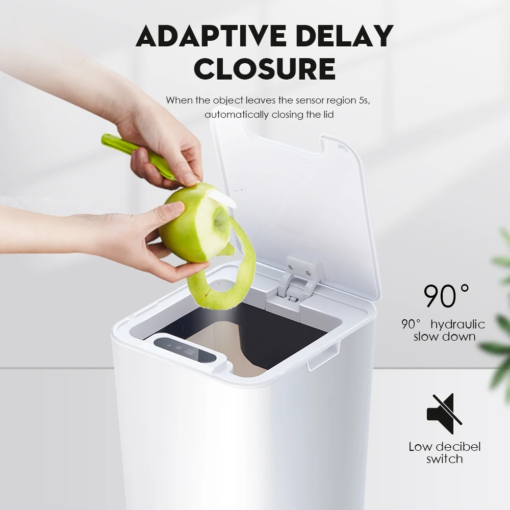 Smart Sensor Trash Can Automatic Kicking 8.5-12L Electric Waste Bin for Kitchen Bathroom Waterproof