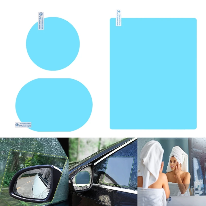 

Rearview Mirror Film Waterproof Rainproof Sticker Anti-Fog Protector Film Shield