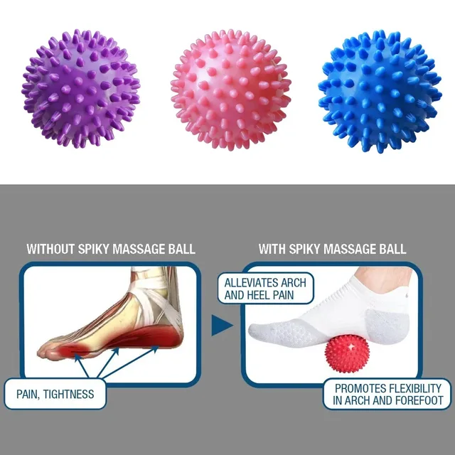 7cm Fitness Physiotherapy PVC Ball Hard Spiked Massage Ball Relieve Plantar Fasciitis Portable Equipment Body Building Sports 3