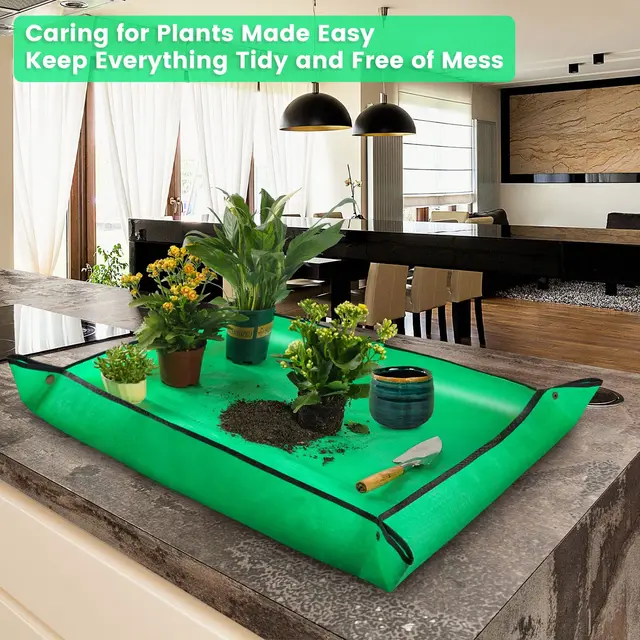 Plant Repotting Mat Waterproof Gardening Pots Mat Transplanting Flower Control Potting Tray Folding Succulent Soil Change Mat 4