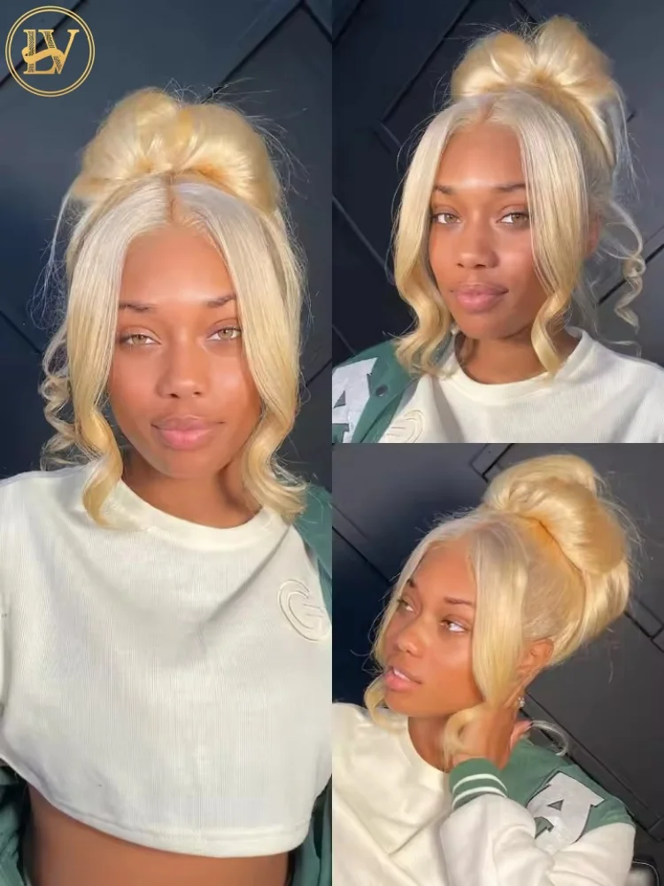 40 Inch 613 Straight Lace Front Wig Human Hair Brazilian Honey Blonde Body Wave 250 Density13x6 Blonde Human Hair Wigs for black 2