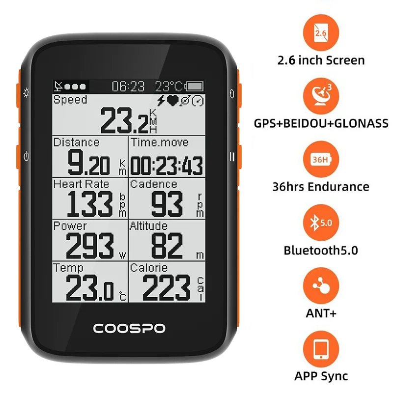 Coospo  ǻ GPS    Ÿ ӵ, 2.4 ġ  5.0 ANT,  GPS, BDS, BC107
