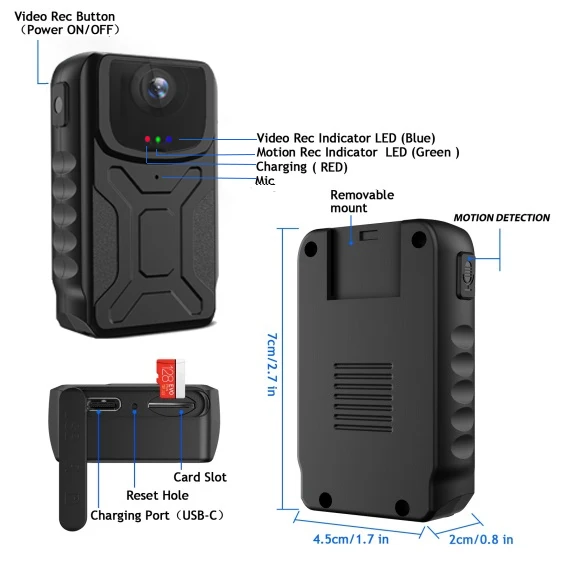 Small Body Digtal Camera Mini Cam 1080P FHD 140 Degree Wide Angle Video for Meeting Patrol Sport Dash Car Biking DV DVR Recorder