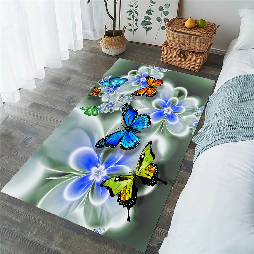 

CLOOCL New Fashion Carpets Pretty Floral Butterfly Art 3D Printed Floor Mats Carpets for Bedroom Kitchen Mat Alfombra 5 Size