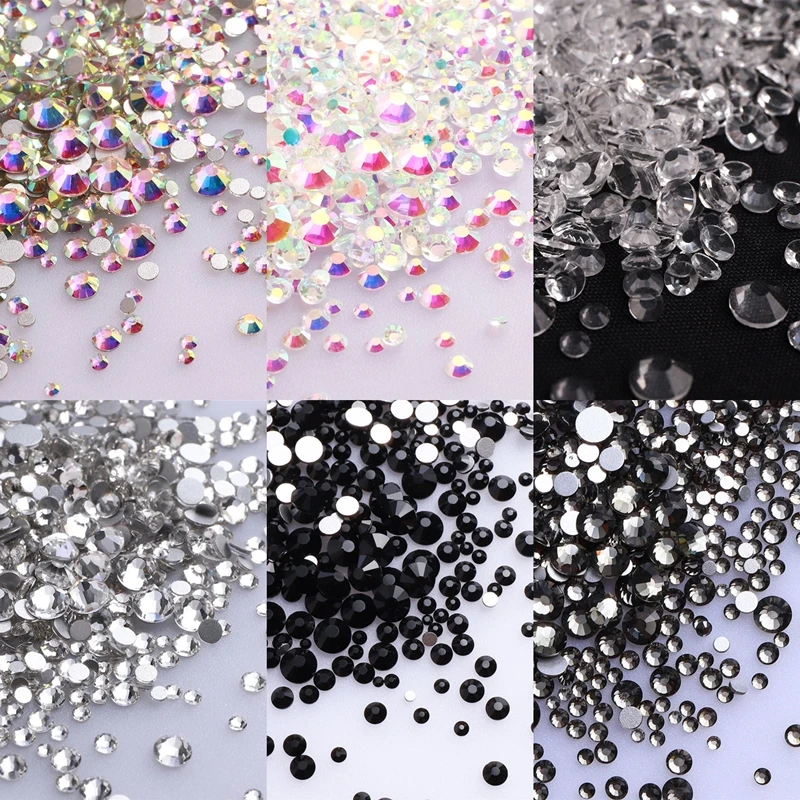 Flat Back Rhinestones Crafts  Flat Back Crystal Rhinestones - 1440pcs Mix  Size - Aliexpress