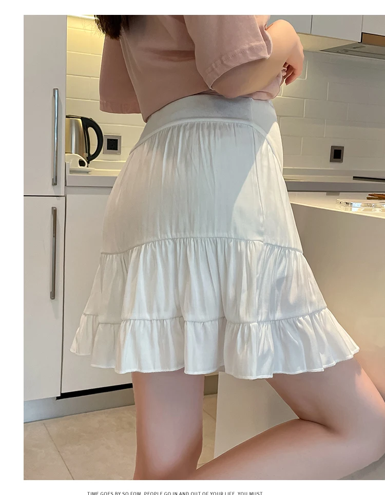 Summer Pregnant Woman Pleated Skirts Fashion High Waist Ruffles Patchwork Maternity Empired Skirt Korean Style Mini Skirts