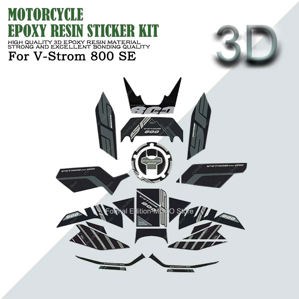 For V-Strom 800 SE 2023 2024 3D Gel Epoxy Resin Sticker Kit Waterproof Scratch-Resistant Motorcycle Protection Sticker