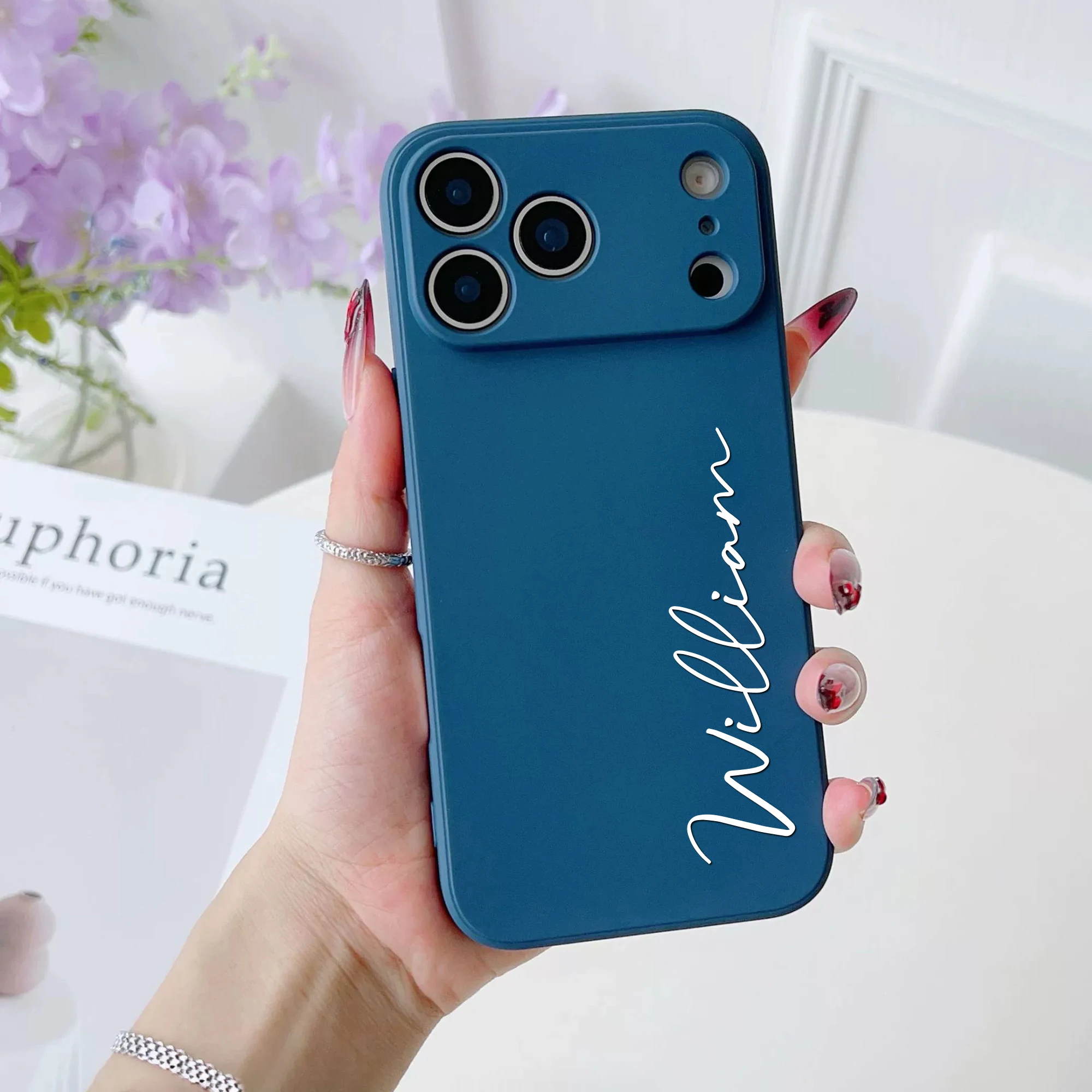Personalized Custom Letters Name Colorful Soft Liquid Silica Gel Phone thumbnail 2