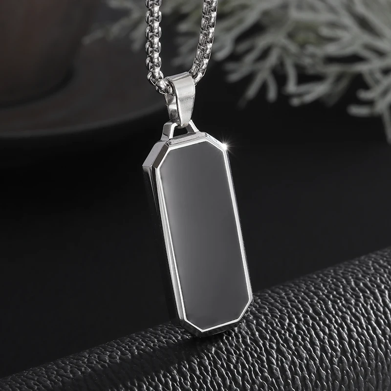 Collana Croce Liscia In Acciaio Inox – Unisex Con Catenella Ancora – Gioiello Uomo/Donna Argento