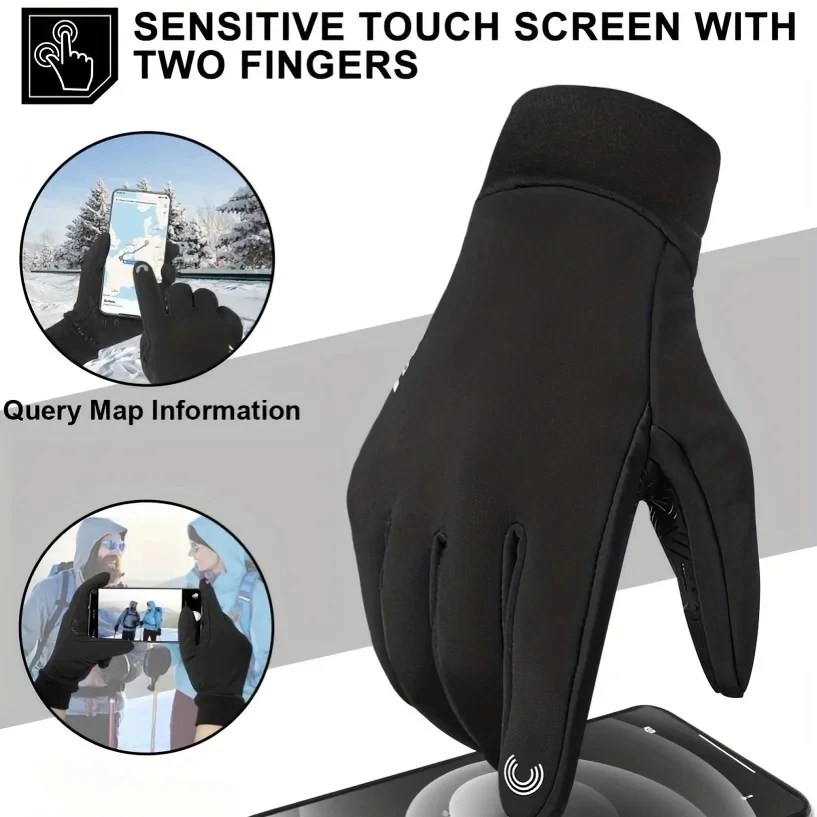 RIGWARL Autumn Cycling Gloves Men Gloves Touch Screen Windproof Sports Gloves Warm Thermal Fleece Running Ski Cycling Gloves 5